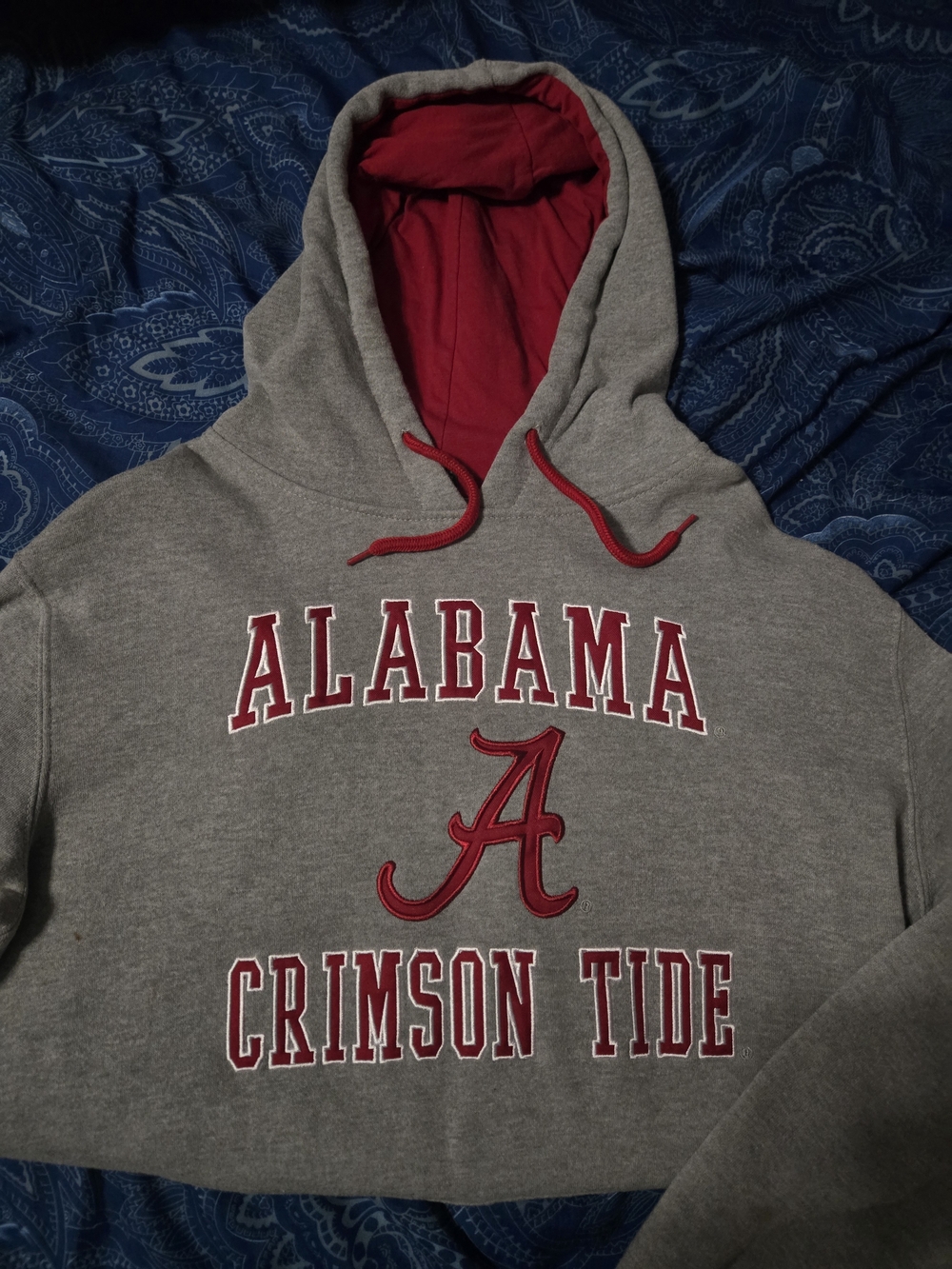 Colosseum Gray & Crimson Alabama Crimson Tide Hooded Sweatshirt